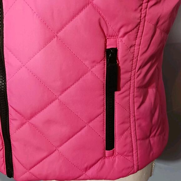 LRL Puffer Vest Reversible Pink Black Quilted Medium EUC - Picture 3 of 9